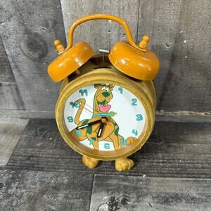 VINTAGE Hanna-Barbera Scooby-Doo Double-Bell Alarm Clock with fuzzy finish
